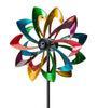 Our Blades of Color Solar Lighted LED Bi-Directional Kinetic Wind Spinner is a bi-directional wind accent which features embedded wind powered LED lights that will soak up the sun during the day and light up the night when darkness settles in. This unique wind spinner for your garden features two durable painted heavy metal bi-directional rotor blades that independently rotate, enabling them to catch a breeze and begin the mesmerizing display of motion. Overall size is 75" Tall x 20" Wide.