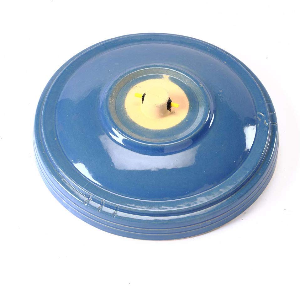 Lock on top of Blue Simply Elegant Clay Bird Bath Set