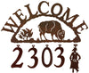 Our Buffalo Handcrafted Metal Welcome Address Sign is great for your cabin or home and you can customize it with hanging numbers and symbols of your choice