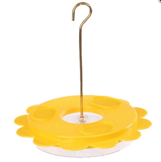 Our Butterfly Fruit and Nectar Feeder with Nectar features a 12 oz. capacity feeder with feeding stations and fruit trays and will allow you to attract a variety of butterflies as well as two 7.50 oz. pouches of nectar. Size is 9" wide x 9-1/2" high with handing hook.