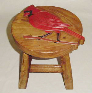 Our Cardinal Hand Crafted Wood Footstool has been beautifully hand carved, painted and stained with amazing detail