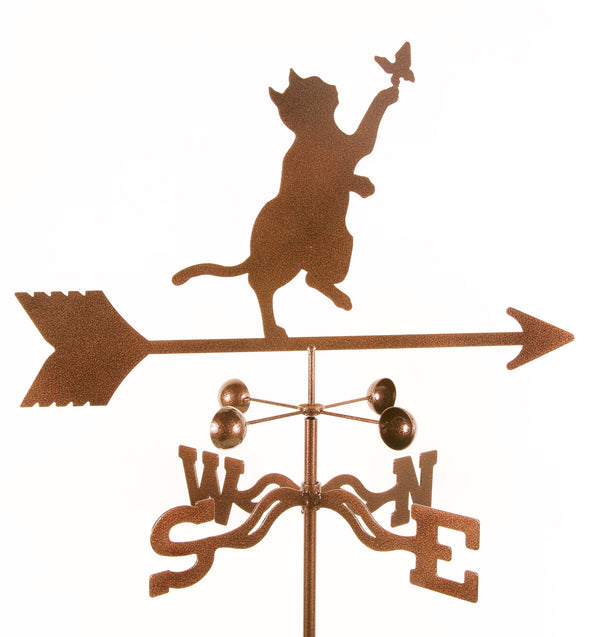 Combine function and yard art with our Butterfly Cat Rain Gauge Garden Stake Weathervane
