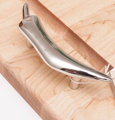 This is our Chili Pepper Handle and our steak boards have 2 handles... one on each side of the board.