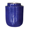  Our cobalt Glazed Ceramic Egg Fountains are available in four colors, green, cobalt, white or black… these simple, yet elegant, fully self-contained ceramic fountains come complete with pump and LED light and will add color and tranquility to your patio, deck, or elsewhere in your home or garden. Water will beautifully bubble and cascade down to the bowl below.  Overall size is: Overall size is: 11.5” round x 14” high.