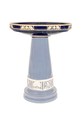 Replacement Birdbath Bowl Top for Cobalt Blue High Gloss Glazed Ceramic Birdbath