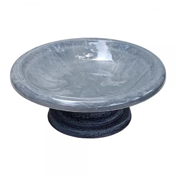 Our Cool Grey Gloss Tabletop Fiber Clay Birdbath comes as a 2 piece birdbath and is unlike anything you’ve ever seen! It features the beauty of ceramic/clay birdbaths with the durability of fiber clay, it is impact and shatter-resistant and will add elegance and function to any garden for years to come. Fiber clay is made up of 70 percent clay, 25 percent plastic and 5 percent fiber and provides more durability over time and is less fragile than ceramic and clay birdbaths.
