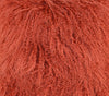 This is our coral colored 18" square Tibetan/Mongolian Lamb Fur Stool that is also available in many other colors