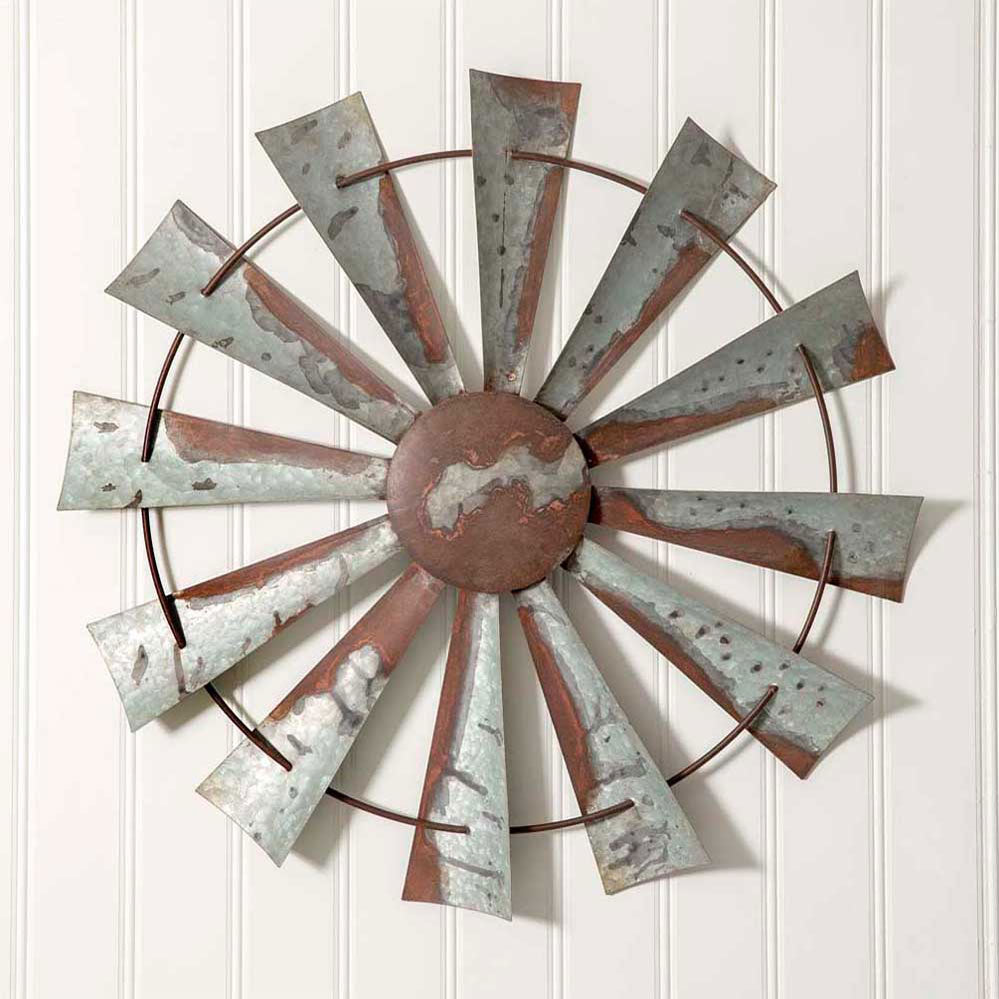 Express your wall with our Country Farmhouse Metal Windmill Wall Decor