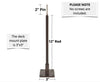 View of the pole and deck mount option for our rain gauge weathervanes.