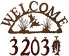 Our Ducks Handcrafted Metal Welcome Address Sign is a great addition for your cabin or home and you can customize it with hanging numbers and symbols of your choice