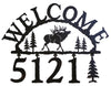 Our Elk Handcrafted Metal Welcome Address Sign is a great addition for your cabin or home and you can customize it with hanging numbers and symbols of your choice