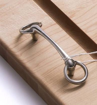 This is our Equestrian Horse Bit Handle and our steak boards have 2 handles... one on each side of the board.