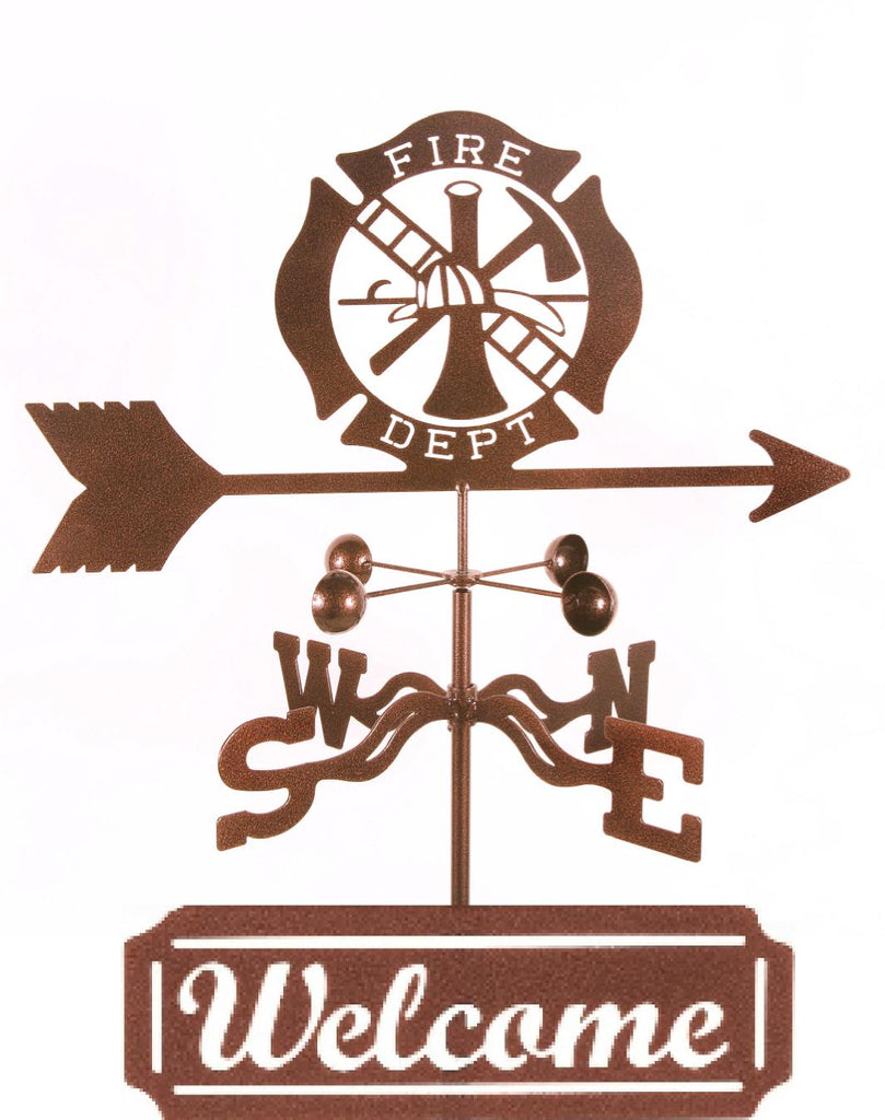 Combine function and yard art with our Fire Department Rain Gauge Garden Stake Weathervane and Welcome Sign