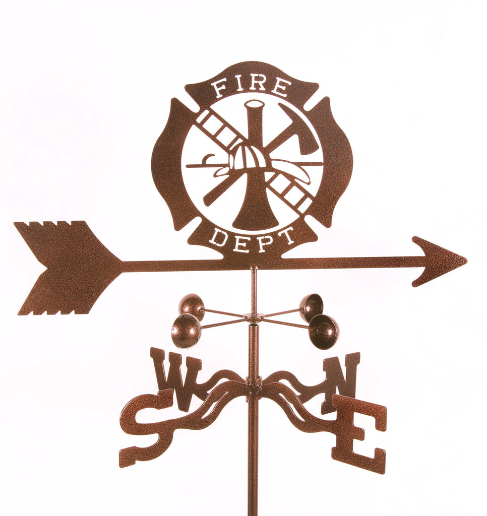 Combine function and yard art with our Fire Department Rain Gauge Garden Stake Weathervane
