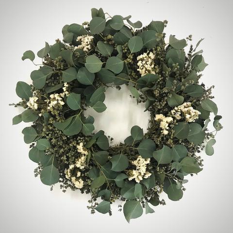 This custom made to order Fragrant Marjoram and Eucalyptus Leaves Wreath (20”) will look and smell beautiful anywhere in your home