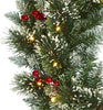 Our Frosted Pine Front Door LED Lighted Wreath is 24” in diameter and has been intricately designed from a rich collection of pine foliage, carefully accented throughout with bright red holly berries that look incredibly lifelike - all frosted with a hint of faux snow. Arriving pre-strung with 35 clear LED lights to effortlessly illuminate either a wall or door.