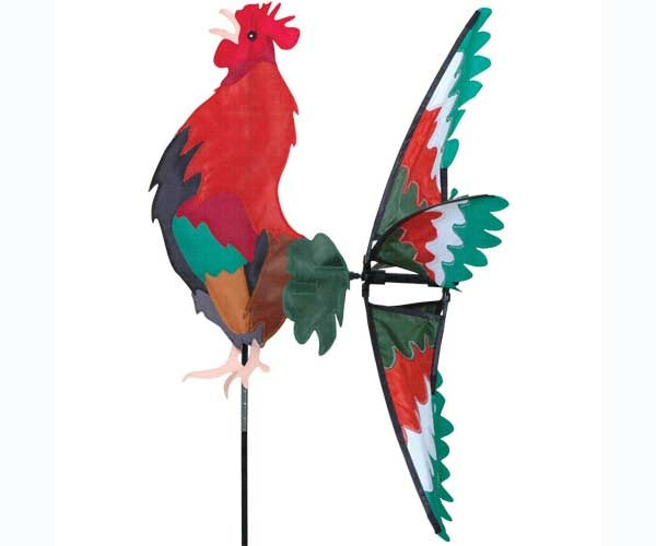 Our Good Day Rooster Garden Wind Spinner is made of UV resistant fabric that is colorful and bright and has been thoroughly tested in the environment for long lasting outdoor use