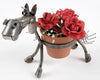 Our Horashio the Horse Recycled Scrap Metal Statuary and Potted Plant Holder is handcrafted here in the USA and can hold a 4” pot of your favorite flowers or remove the pot and use it as a gazing globe holder. 