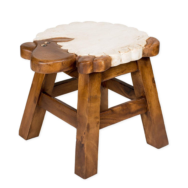 Our Lucy the Lamb Handcrafted Wood Stool Footstool for Children is a sturdy stool for adults too