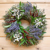 This fragrant Lavender, Chili and Herb Natural Dried and Preserved Wreath - 16” is custom made in the USA