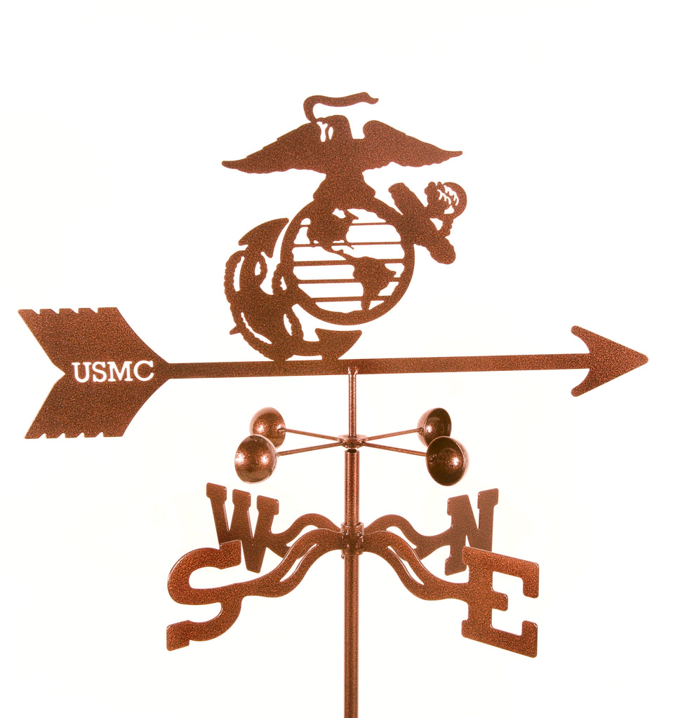 Combine function and yard art with our United States Marines Military Rain Gauge Garden Stake Weathervane