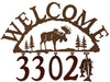 Our Moose Handcrafted Metal Welcome Address Sign is great for your cabin or home and you can customize it with hanging numbers and symbols of your choice