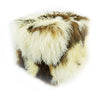 Natural colored Tibetan/Mongolian Lamb Fur Pouf – 18”