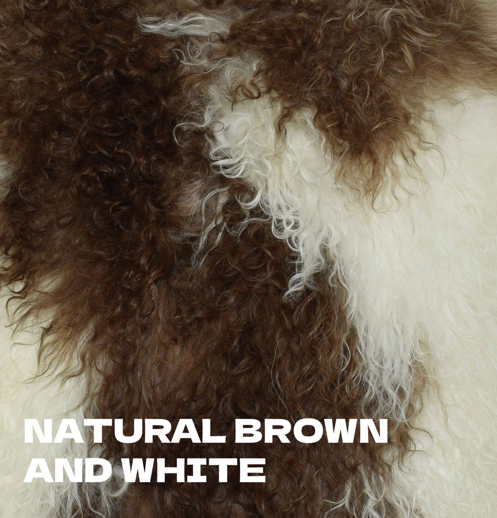 Add color, style and softness to your home with our 20" square Brown and White colored Tibetan/Mongolian Lamb Fur Pillow
