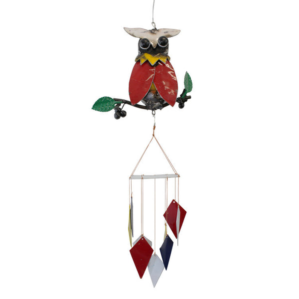 Our Owl Repurposed Metal Wind Chime is handcrafted from reclaimed and repurposed steel oil drums. Each handcrafted oil drum chime is truly a work of art, allowing each one to be slightly different from the other… unique one of a kind creations.