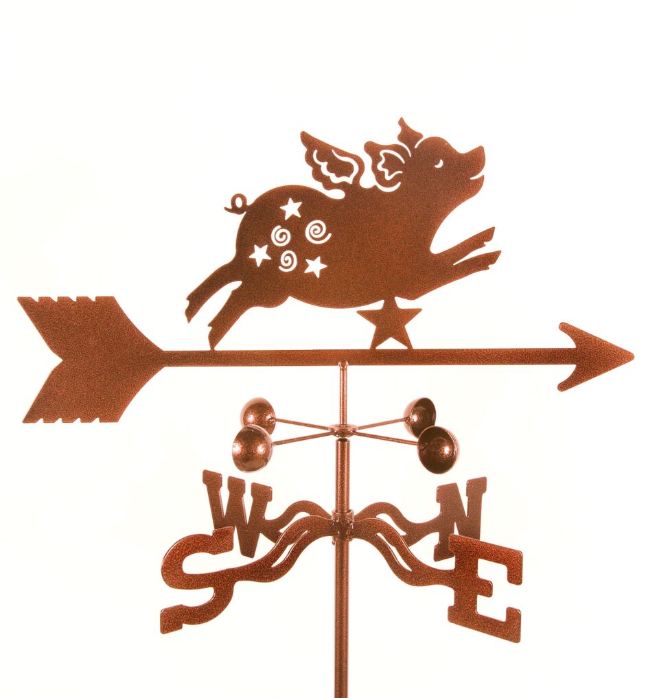 Combine function and yard art with our Flying Pig Whimsical Rain Gauge Garden Stake Weathervane
