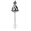 Our Pineapple Vertical Kinetic Wind Spinning Sculpture features bronze colored blades with a blue patina leaves and crown that will spin and twirl and create a motion of beauty. This unique wind spinner for your garden features heavy metal rotor blades that rotate with the slightest bit of breeze and it is sure to mesmerize you with its display of motion. Overall size is 75" Tall x 24" Wide.
