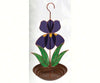 Our Purple Iris Hanging Stained Glass Bird feeder is handcrafted by skilled artisans and features a blending of cut stained glass colors with the use of high quality materials that will not fade, peel or scratch off.