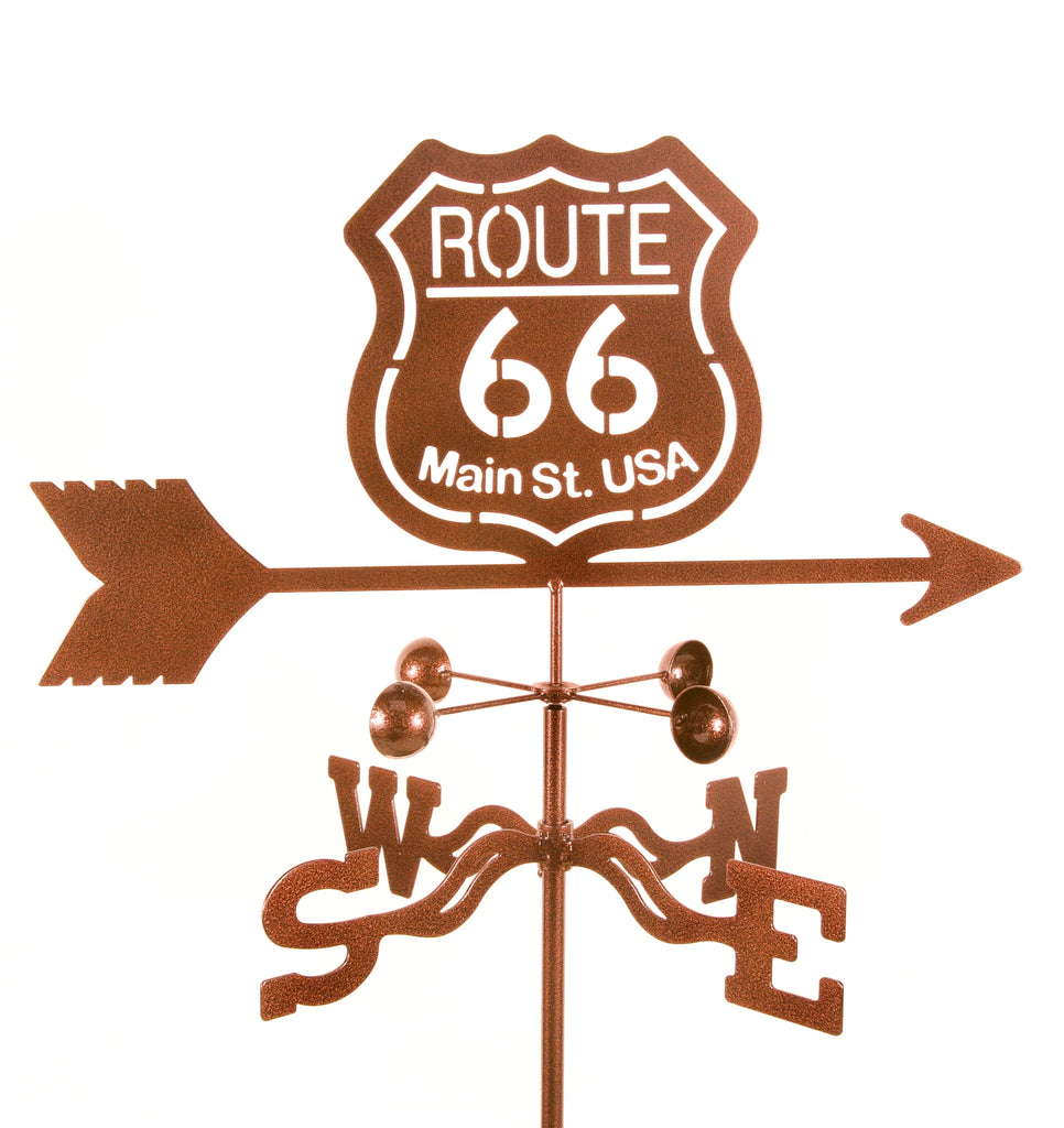 Combine function and yard art with our Route 66 Sign Rain Gauge Garden Stake Weathervane