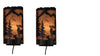 Our Rustic Deer Panel Wall Sconces (set of 2) captures the forested beauty with cutouts of metal deer and trees in front of the amber parchment paper shade