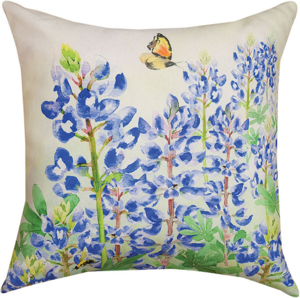 Blooming Blue Bonnets Indoor/Outdoor Pillows, 18” (Set of 2)