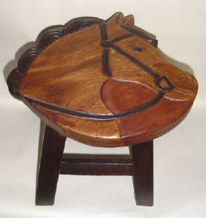 Our Horse Handcrafted Wood Stool Footstool is a beautiful stool for adults and children