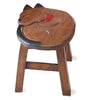 Sleeping Cat Hand Carved and Hand Painted Wood Footstool is a sturdy stool for adults and children