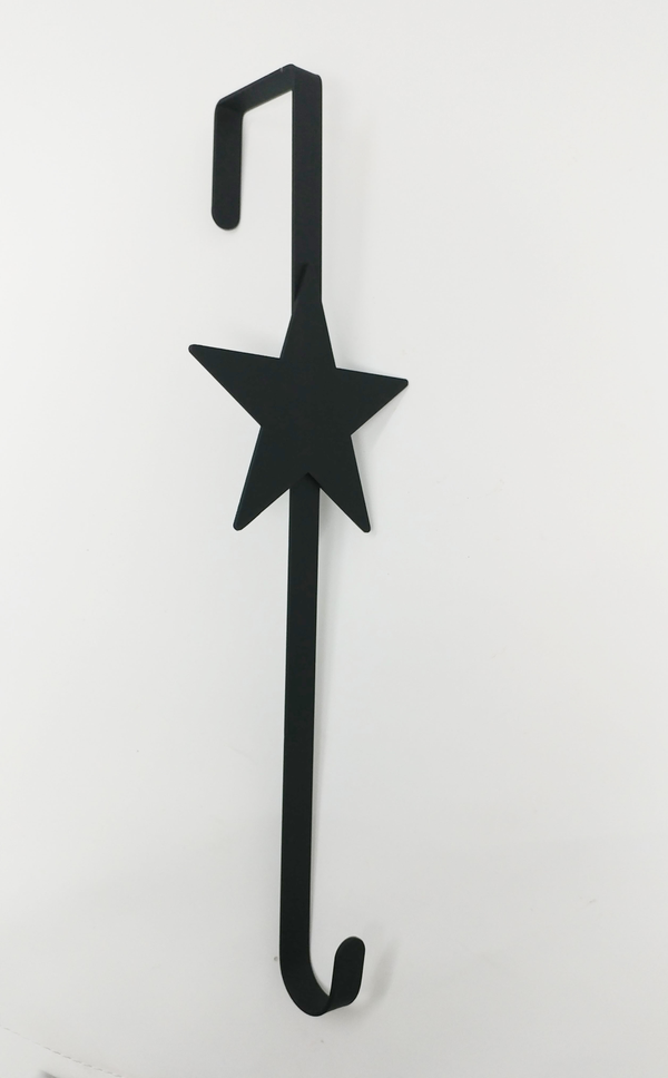 Our Texas Star Wrought Iron Wreath Holder is handcrafted in the USA and decorative for year round use indoors or outdoors. It features a silhouette of a Texas Star and is 13” in length x 3-3/4” wide and fits a door up to and including a 1-3/4” door thickness.