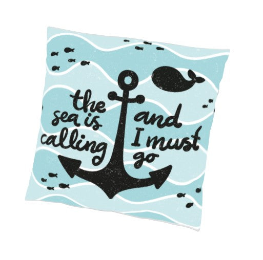 No better way to express yourself than with our The Sea Is Calling And I Must Go Reversible Indoor Outdoor Pillow – 18” (Set of 2)… great for the pool, the beach, the hammock, and they are waterproof and mildew proof.  