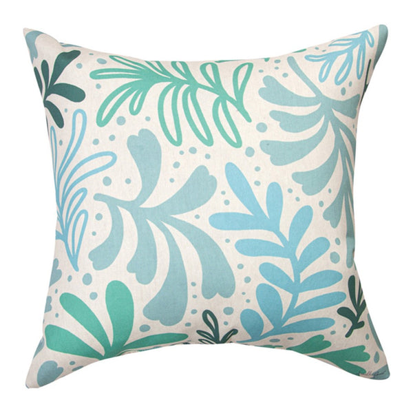 Side 1: Our Under the Sea Blue Print Reversible Indoor Outdoor Throw Pillows come as a set of two 18” pillows and feature beautiful vibrant colors for your nautical look or just contemporary look. They are the perfect addition to any living room, bedroom, patio, or porch.