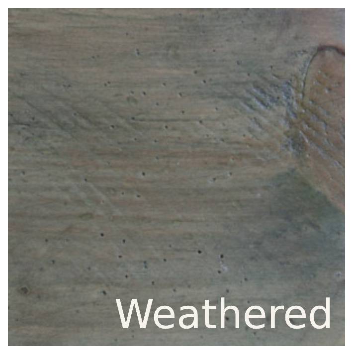 This is our stain color weathered that can be applied to your Reclaimed Wood Wine Barrel Lazy Susan
