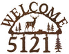 Our Deer Handcrafted Metal Welcome Address Sign is great for your cabin or home and you can customize it with hanging numbers and symbols of your choice