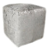 Golden Rose Acid Wash Designer Cowhide Cube Pouf Stool Ottoman - inthegardenandmore.com