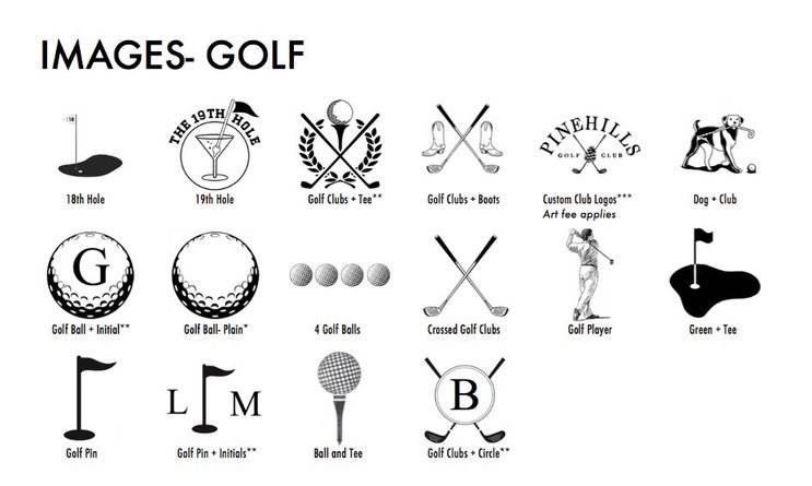 These are Golf Images that you can choose to laser engrave on your board.