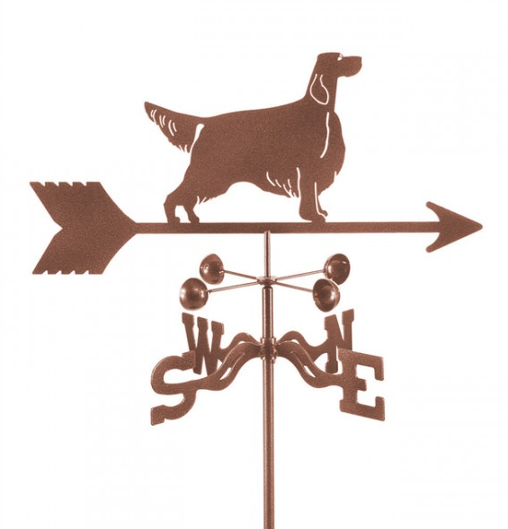 Combines function and yard art with our Irish Setter Dog Rain Gauge Garden Stake Weathervane