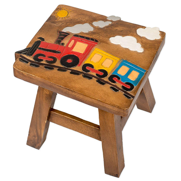 Our Toby the Train Handcrafted Wood Stool Footstool for Children is a sturdy piece for years of use and abuse