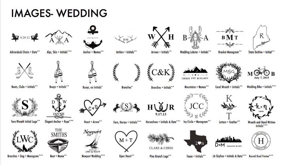 These are Wedding Images that you can choose to laser engrave on your board.